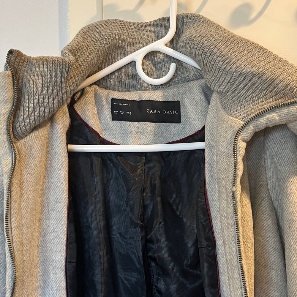 Zara Gray Hooded Coat